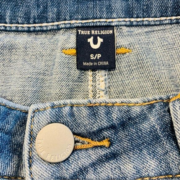True Religion Patchwork Denim Mini Skirt Size Small - Picture 11 of 13